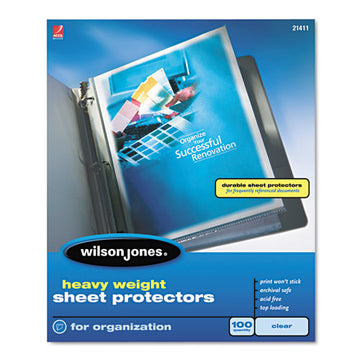 Wilson Jones® Heavyweight Top-loading Sheet Protectors, Letter, 100-box freeshipping - TVN Wholesale